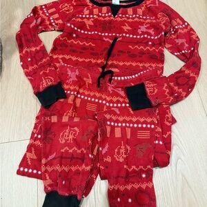 Women's Red Patterned Pajama Set